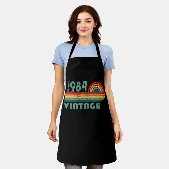 Personalised forty vintage 40th birthday party apron (Worn)