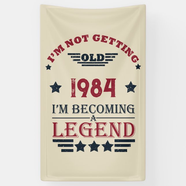 Personalised forty vintage 40th birthday party banner (Vertical)