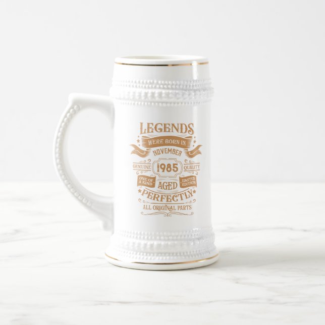 Personalised forty vintage 40th birthday party beer stein (Left)