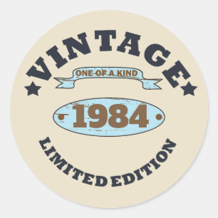 Personalised forty vintage 40th birthday party classic round sticker