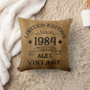 Personalised forty vintage 40th birthday party cushion