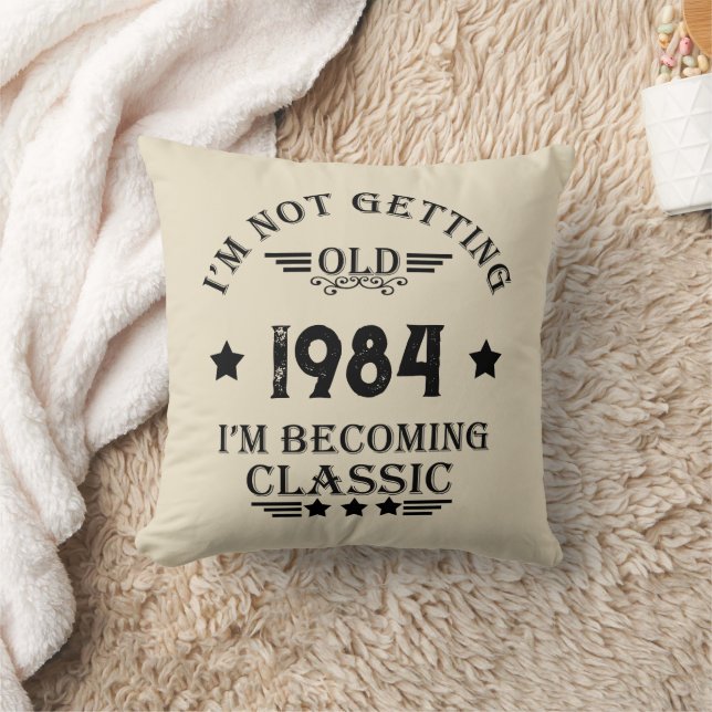 Personalised forty vintage 40th birthday party cushion (Blanket)