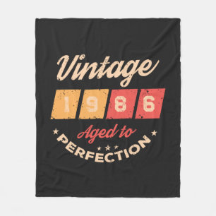 Personalised forty vintage 40th birthday party fleece blanket