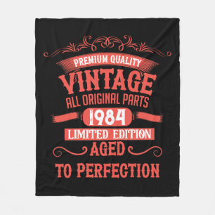 Personalised forty vintage 40th birthday party fleece blanket