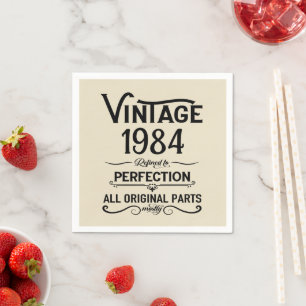 Personalised forty vintage 40th birthday party napkin