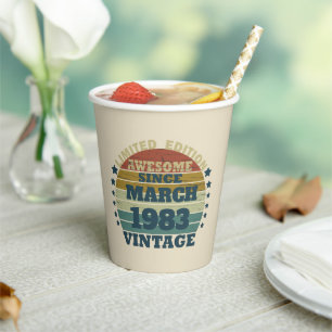 Personalised forty vintage 40th birthday party paper cups