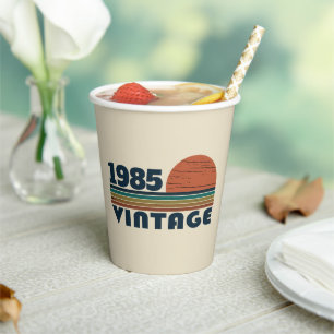 Personalised Forty vintage 40th birthday party Paper Cups