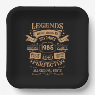 Personalised forty vintage 40th birthday party paper plate