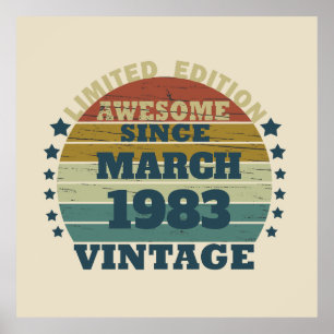 Personalised forty vintage 40th birthday party poster