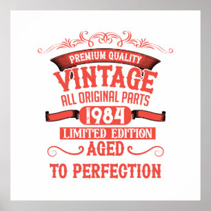 Personalised forty vintage 40th birthday party poster