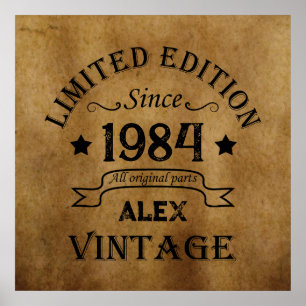 Personalised forty vintage 40th birthday party poster