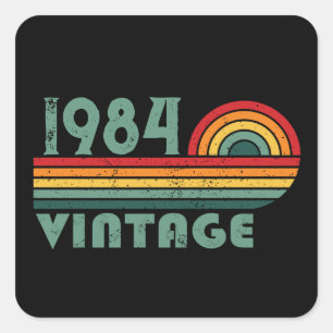 Personalised forty vintage 40th birthday party square sticker