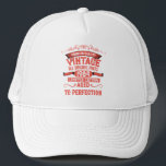 Personalised forty vintage 40th birthday party trucker hat<br><div class="desc">Make your birthday special with this unique design. Add a touch of sophisticated elegance to your birthday celebration with our exquisite, one-of-a-kind designs. These graphics bring sophistication and originality to any product, creating a memorable and stylish gift. They are perfect for those who appreciate a touch of timeless glamour on...</div>