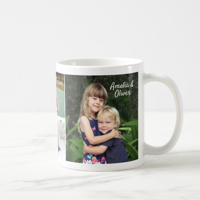 Personalised Four Custom Family Photos Coffee Mug (Right)
