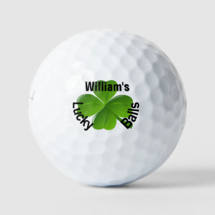 Personalised Four Leaf Clover Lucky Golf Balls