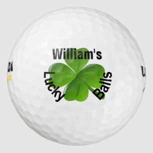 Personalised Four Leaf Clover Lucky Golf Balls