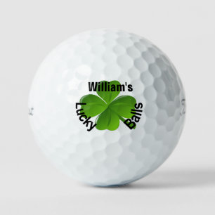 Personalised Four Leaf Clover Lucky Golf Balls