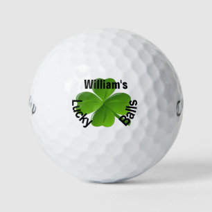 Personalised Four Leaf Clover Lucky Golf Balls