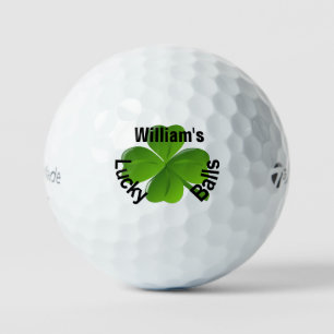 Personalised Four Leaf Clover Lucky Golf Balls