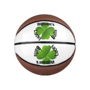 Personalised Four Leaf Clover Lucky Mini Basketball