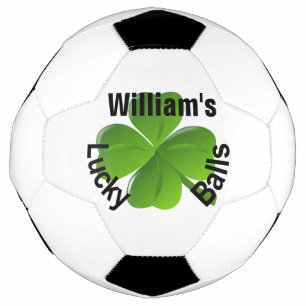 Personalised Four Leaf Clover Lucky Soccer Ball