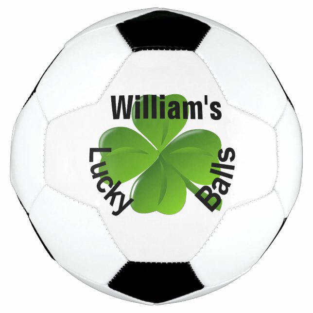 Personalised Four Leaf Clover Lucky Soccer Ball (Front)