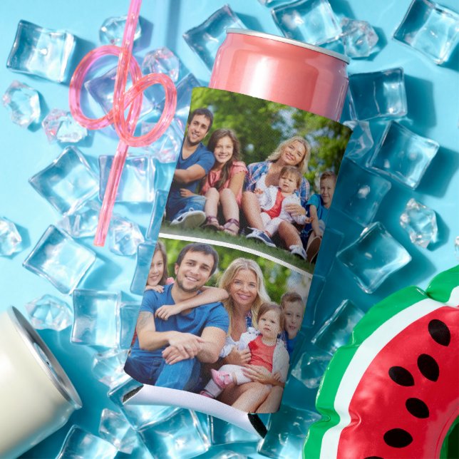 Personalised Four Photo Can Cooler (In Situ Summer)