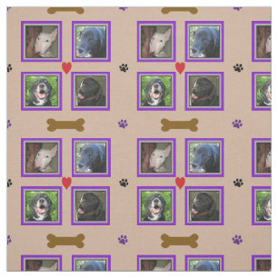 Personalised  Four Photo Collage-Purple Frames Fabric