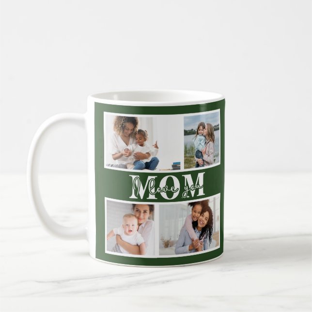 Personalised Four Photo Gift for Mum Coffee Mug (Left)