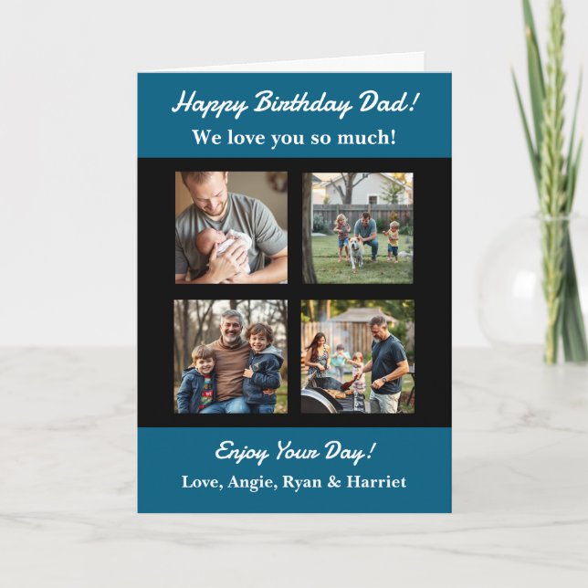 Personalised Four Photo Template Dad's Birthday (Front)
