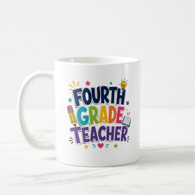 Personalised Fourth Grade Teacher Gift Coffee Mug (Left)
