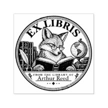 Personalised Fox Ex Libris Library Book Stamp
