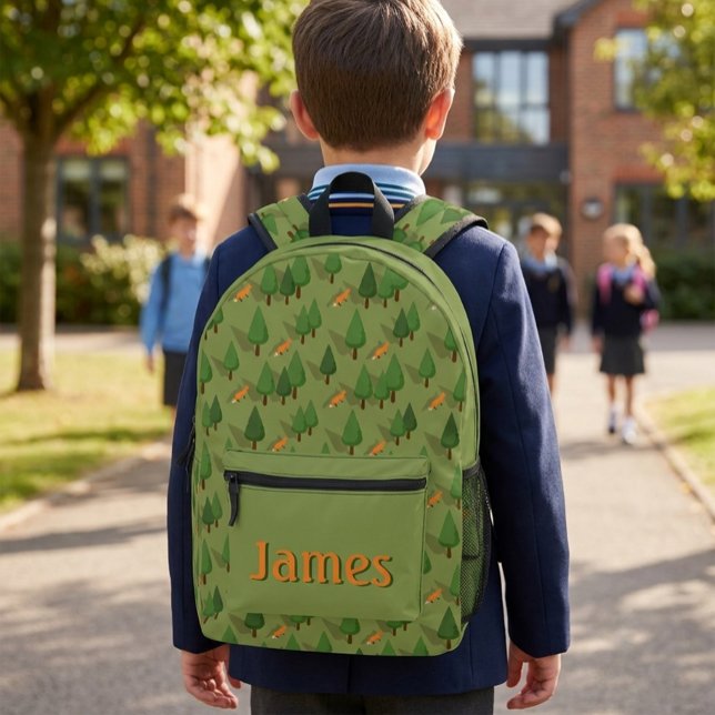 Personalised Fox & Forest School Backpack (Creator Uploaded)