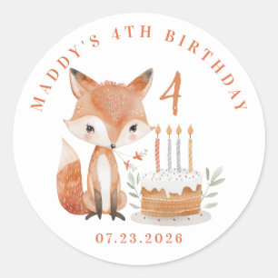 Personalised Fox Round Stickers