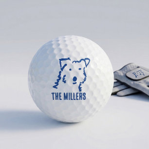 Personalised Fox Terrier Dog Golf Balls