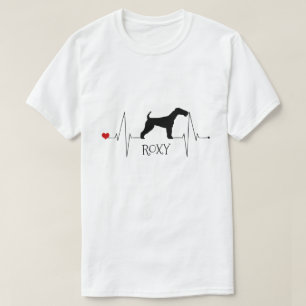 Personalised Fox Terrier Love My Dog Heart Beat T-Shirt