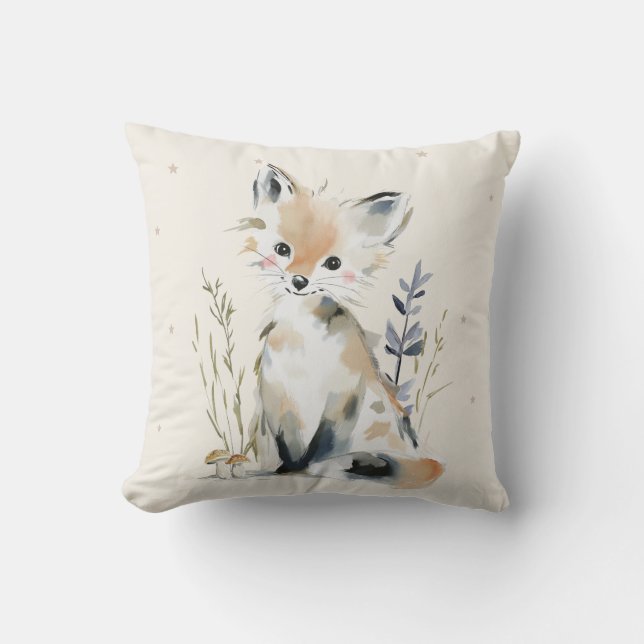 Personalised Fox Throw Pillow (Front)