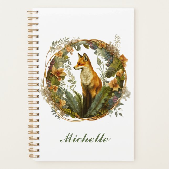 Personalised Fox Vintage Planner (Front)