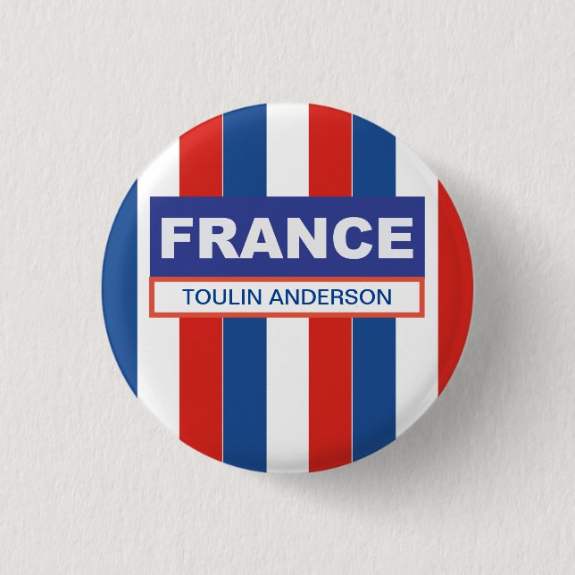 Personalised  France Flag 3 Cm Round Badge (Front)