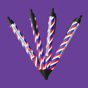 Personalised  France Flag Black Ink Pen