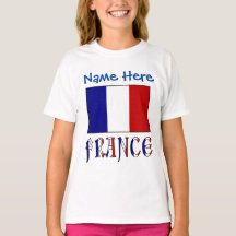 Personalised France Flag Heritage Girls'