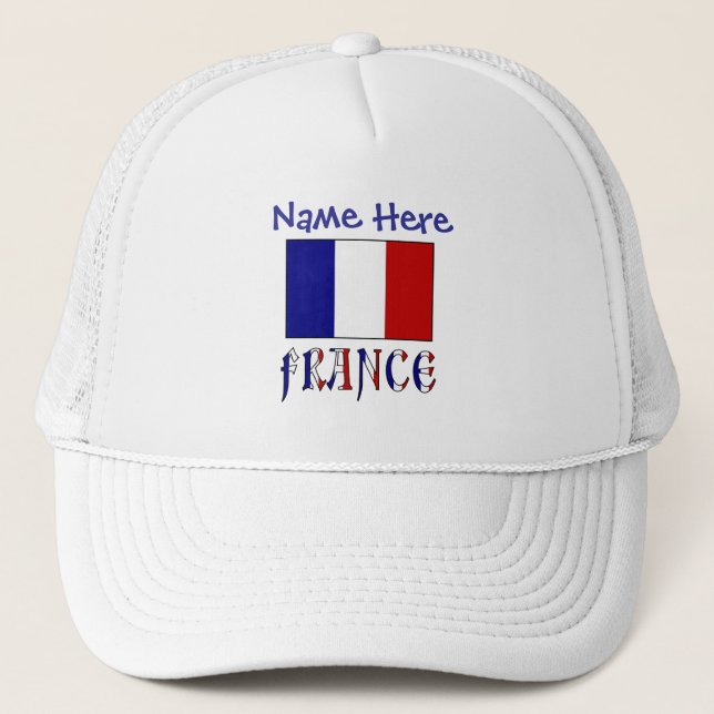 Personalised France Flag Heritage Trucker Hat (Front)