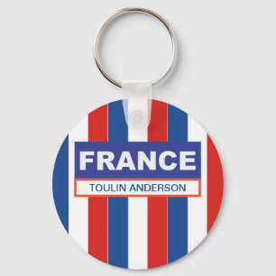 Personalised  France Flag Key Ring