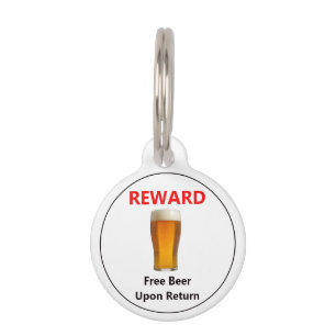 Personalised Free Beer Reward Pet Tag