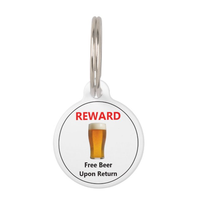 Personalised Free Beer Reward Pet Tag (Front)