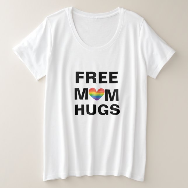 Personalised Free Mum Hugs  Template Plus Size T-Shirt (Design Front)
