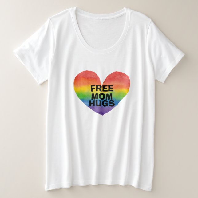Personalised Free Mum Hugs  Template Plus Size T-Shirt (Design Front)