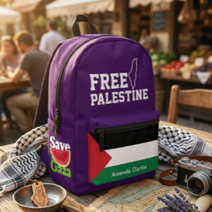 Personalised Free Palestine   Palestine Flag  Printed Backpack