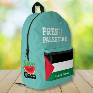 Personalised Free Palestine   Palestine Flag  Printed Backpack
