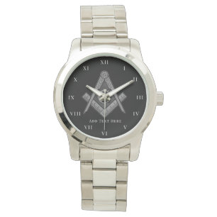 Personalised Freemason gift Square Compass Masonic Watch